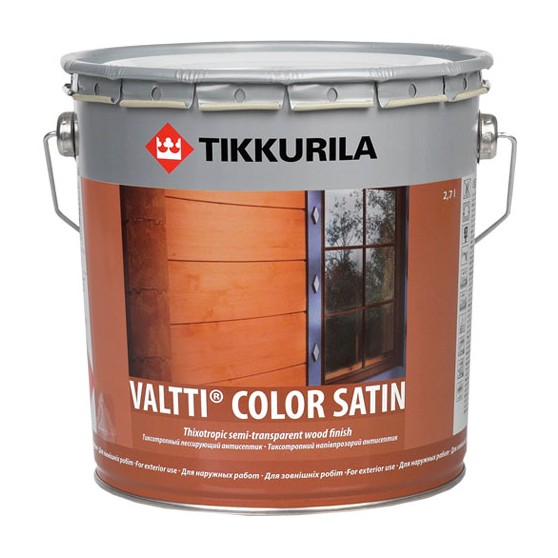 Tikkurila Valtti Color Satin Лессирующий антисептик для обработки наружных деревянных поверхностей