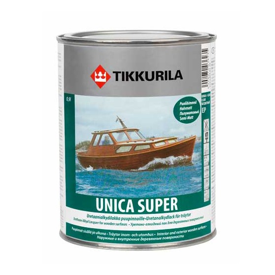 Tikkurila Unica Super Износостойкий уретано-алкидный лак быстрого высыхания полуматовый