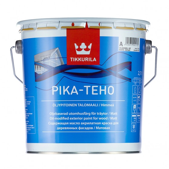 Tikkurila Pika Teho Матовая акрилатная краска, содержащая масло. 