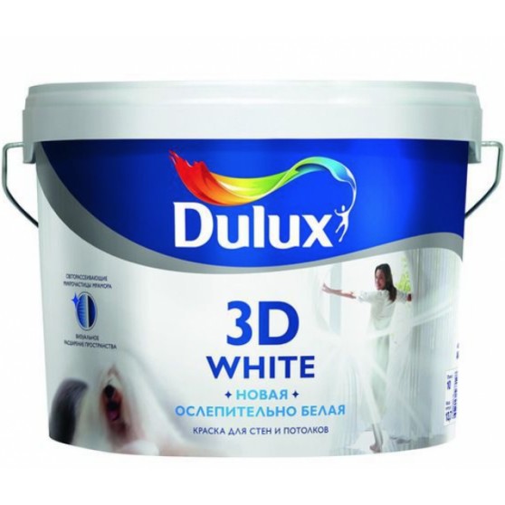 Dulux 3D White ослепительно белая матовая акриловая краска для стен и потолков