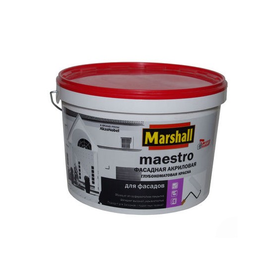 Marshall Maestro Фасадная Глубокоматовая водно-дисперсионная краска для наружных работ